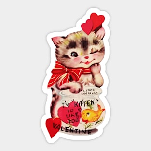 kitten love fish Sticker